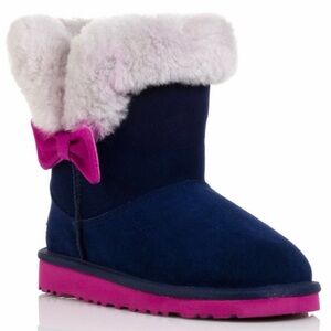 UGG Australia Kourtney Bow Boots In Navy/Fuchsia Women’s Size 6